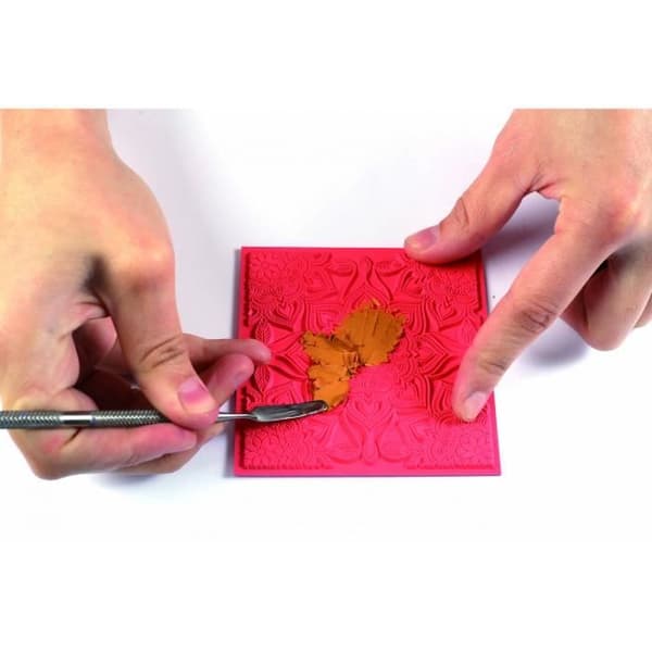 Texturplatta - Kreativt Frö - Fimo Boho Chic - 9x9 cm - 1 styck - Ref 34269