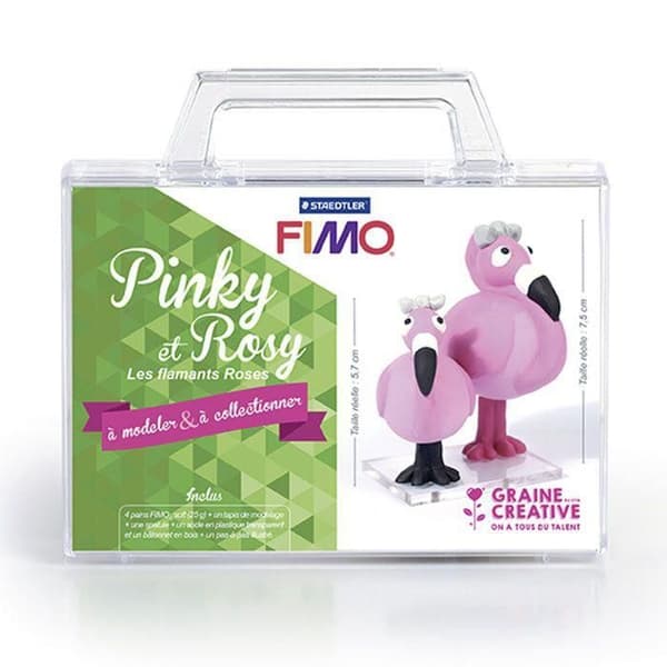 Coffret med polymerlera Min första figur - Pinky och Rosy flamingorna