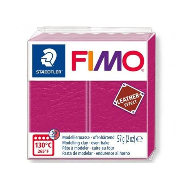Polymerlera - Fimo - Lädereffekt - Lila - 57gr - För vuxna och barn från 8 år