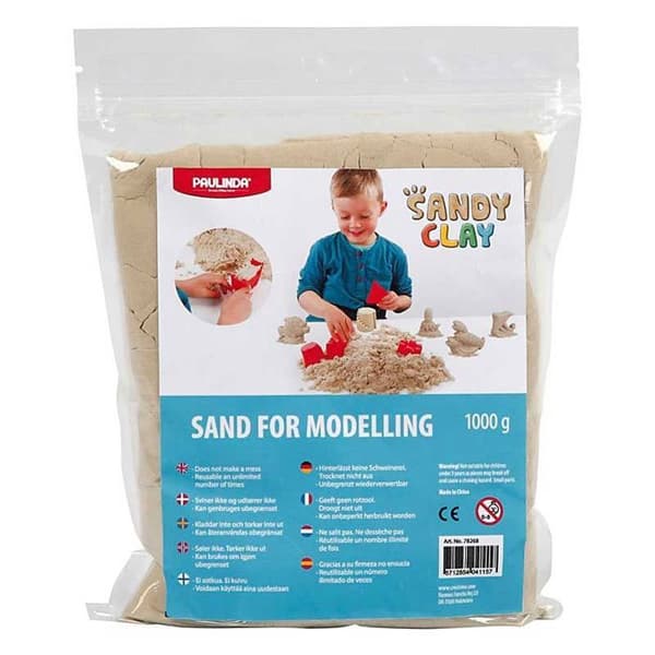 Modelleringssand - SANDIG - Naturlig - 1 kg - Blandad - Vuxen - Beige