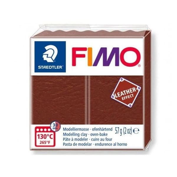 Polymermodelleringslera - Fimo - Lädereffekt - Brun n°779 - 57gr - Lädereffekt