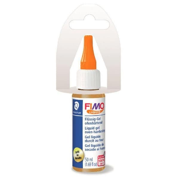 Fimo Gel - FIMO - Guldfärgad vätska - 50ml - Härdar i ugnen - Mjuk efter tillagning