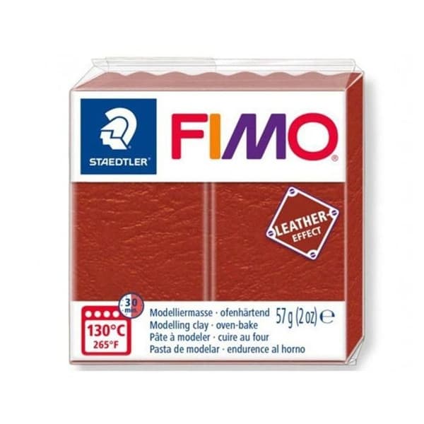 Polymerlera - Fimo - Lädereffekt - Rostfärg nr 749 - 57gr - För vuxna och barn från 8 år