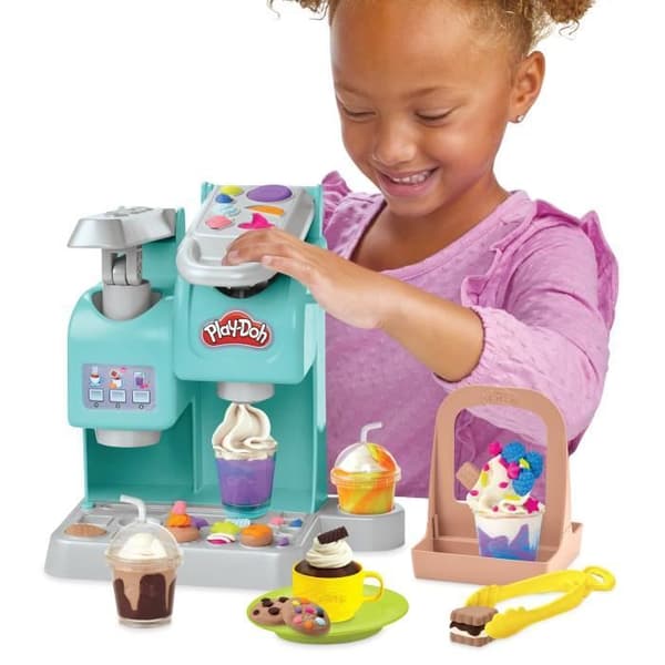 Play-Doh, Mitt superkaffe, 20 tillbehör och 8 krukor med modelllera, från 3 år