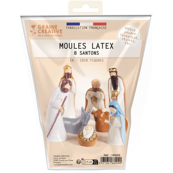 Latexform för gjutgods - Julkrubba - 2,5 till 6,5 cm - 8 st - KREATIVA FRÖN
