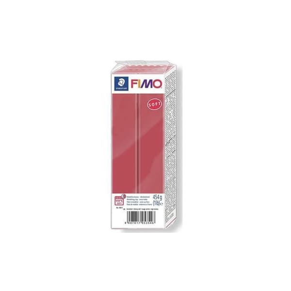 Polymerlera - Fimo - Soft - 454g - Körsbärsröd nr 26 - Lätt att hantera