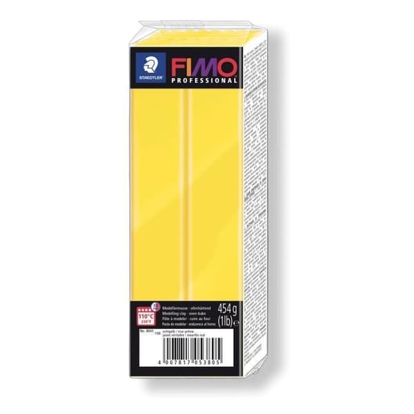 Polymerlera - Fimo - Professional - Ren gul - 454 g - Fast textur