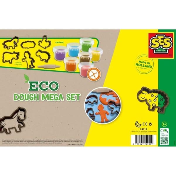 Ekologisk jättemodelleringsdegpaket (7x90 g med verktyg)