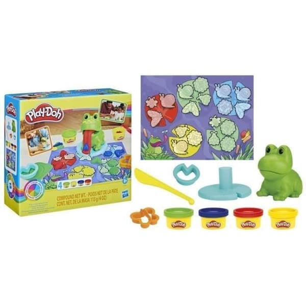 Klassisk lek -do färg The Frog Color - 4 krukor av modelleringsdeg, förskoleleksaker