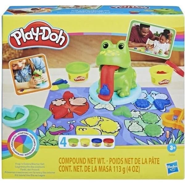 Klassisk lek -do färg The Frog Color - 4 krukor av modelleringsdeg, förskoleleksaker