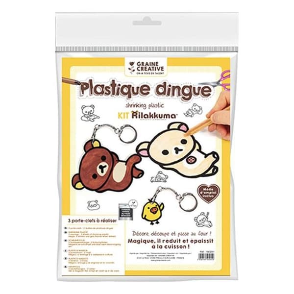 Kit Plastisk Galen - Rilakkuma - Nyckelring Kawaii - 3 st - Kreativ - Karaktärer