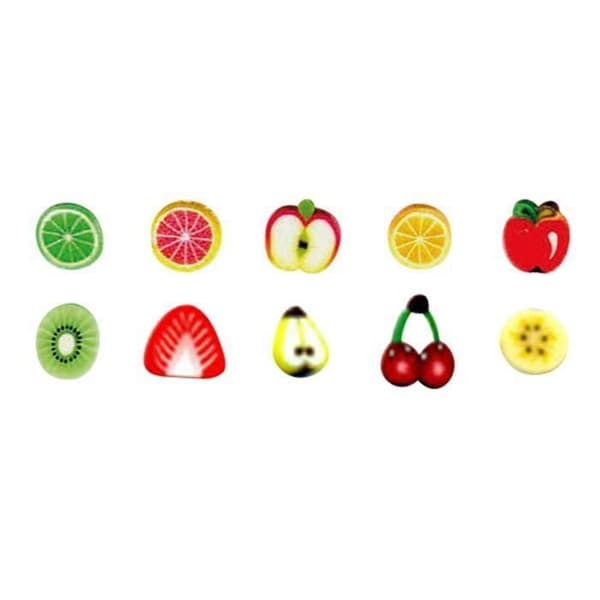 20 mini polymer lerrör att skiva 5 x 0,5 cm - Frukter