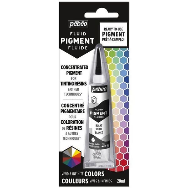 Färgämne för harts - PEBEO - 20 ml - Flytande pigment - Vit färg - Klart att använda