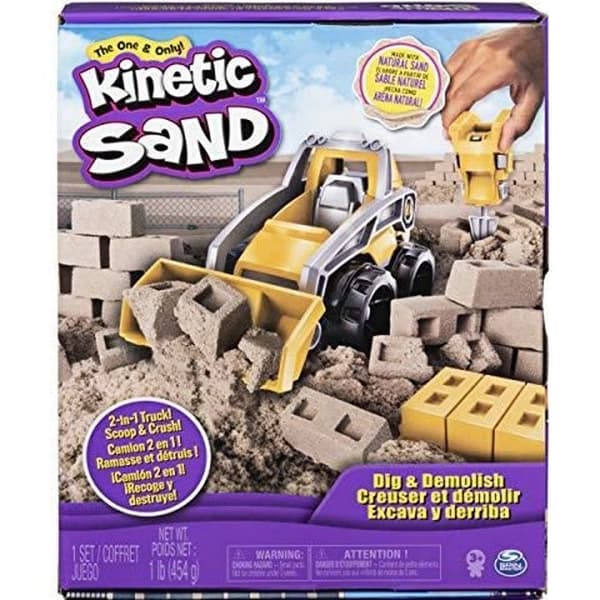 Kinetic Sand Construction Box - KINETIC SAND - Gräv och riv med 454 g naturlig sand