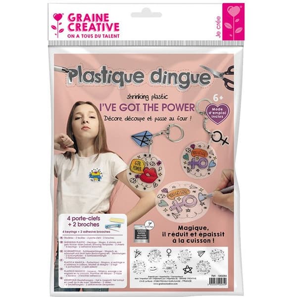 Crazy plastic kit - Girl Power - 6 st - Graine Creative