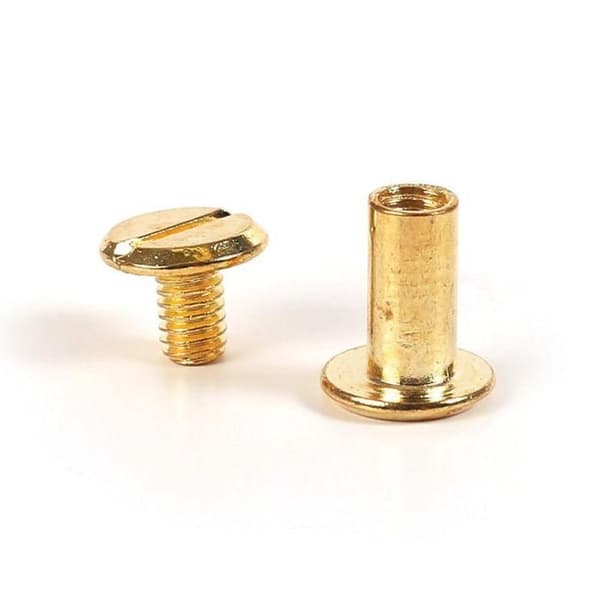 Chicago Screw Fasteners - Omärkta - 20 stycken - Metall - Lädereffekt - För läder och polymerlera