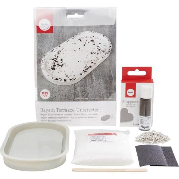 Kit för modellering - Rayher - Kreativt set Raysin underlägg Terrazzo - 7 delar