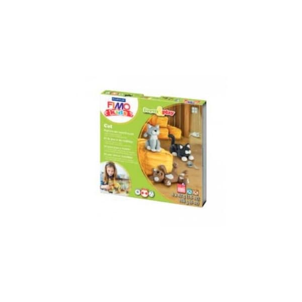 Fimo Kids Cat Kit - STAEDTLER - Modelllera set - 4 olika bröd + modelleringsverktyg + dekor