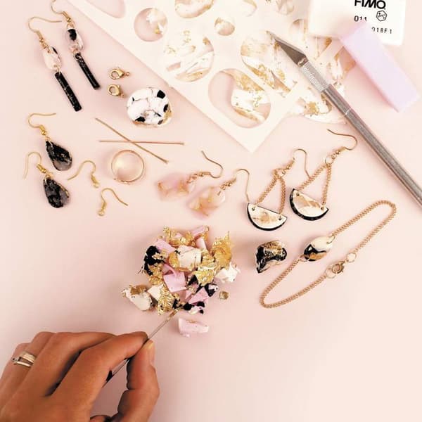 DIY Fimo Paste Box + Verktyg + Tillbehör - Marmorerade smycken - Graine Creative vi har alla talang