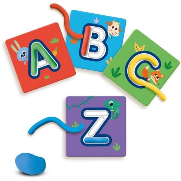 Jag lär mig alfabetet med modelllera - Pedagogiskt spel - SES CREATIVE - Lär känna alfabetet samtidigt som jag har roligt.