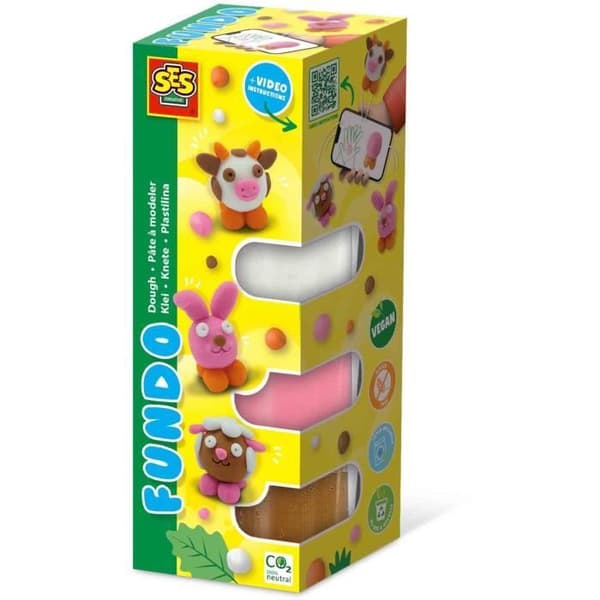 FunDo modelllera - Bondgårdsdjur (3x90gr-1x40gr) - SES CREATIVE - Interaktiv för små barn.