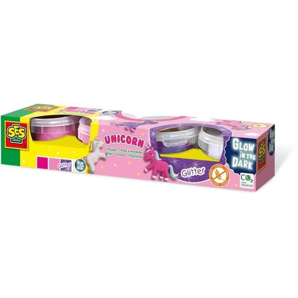 Unicorn modellering lera 4x90 g - SES CREATIVE - Speciellt designad för att skapa magnifika enhörningar.