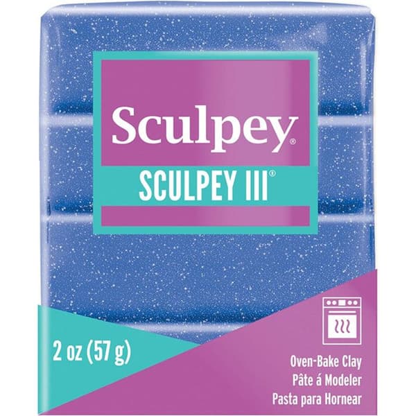 Sculpey polymerlera 57 g - glitterblått
