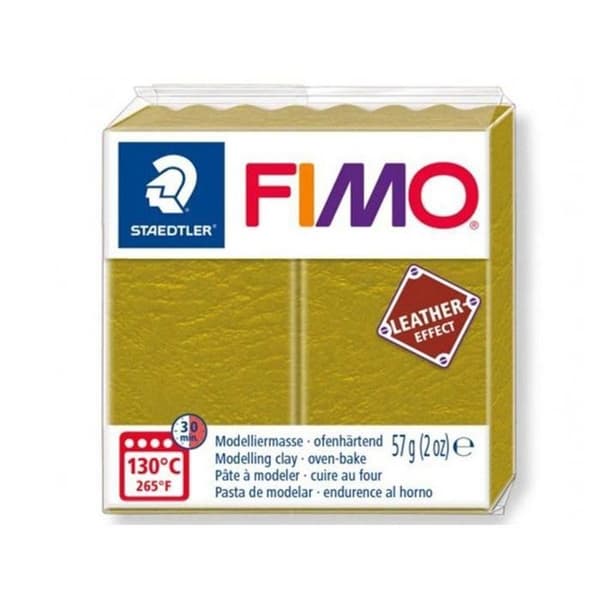 Pasta polymer - Fimo - Lädereffekt - Oliv n°519 - 57gr - Lädeffekt