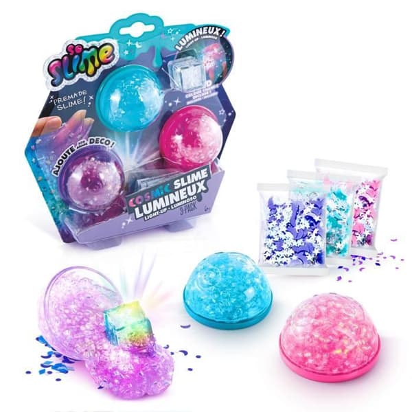 Paket med 3 Luminous Cosmic Slime - So Slime - SSC 213 - Canal Toys