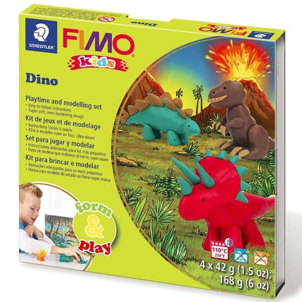 Fimo Kids Form &amp; Play dinosauriemodelleringssats - FIMO-märket - Level 2