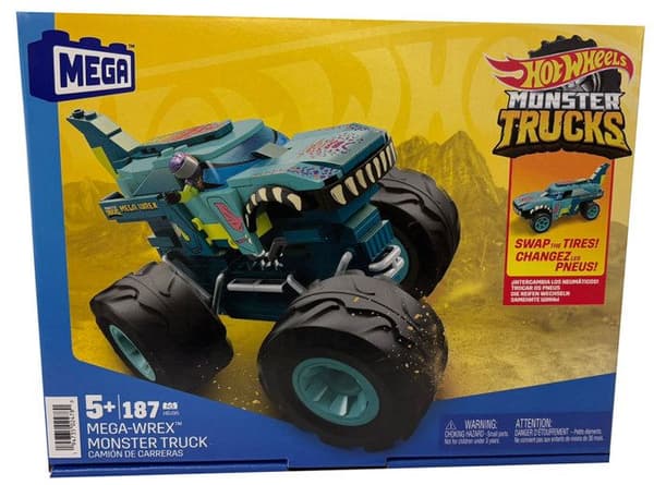 MEGA Construx - Wrex Hot Wheel Monster Truck - 187 delar konstruktionsset - Dinosauriekropp -