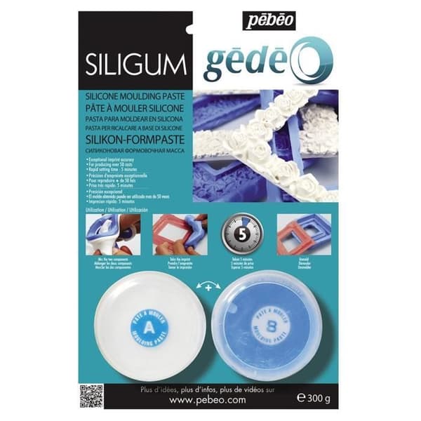 Formgjutningsmassa - PEBEO - Siligum - 2-komponents silikon - Snabb härdning - 300g
