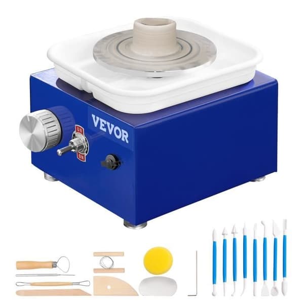 Krukhjul 28 cm Dia. - VEVOR - 450 W 0-300 rpm med pedal och avtagbar bassäng - Blå