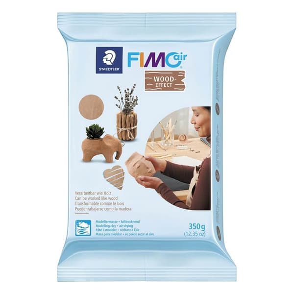 2 Fimo Air Effect polymerleror 350 g Granit + Trä