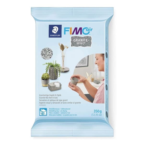 2 Fimo Air Effect polymerleror 350 g Granit + Trä