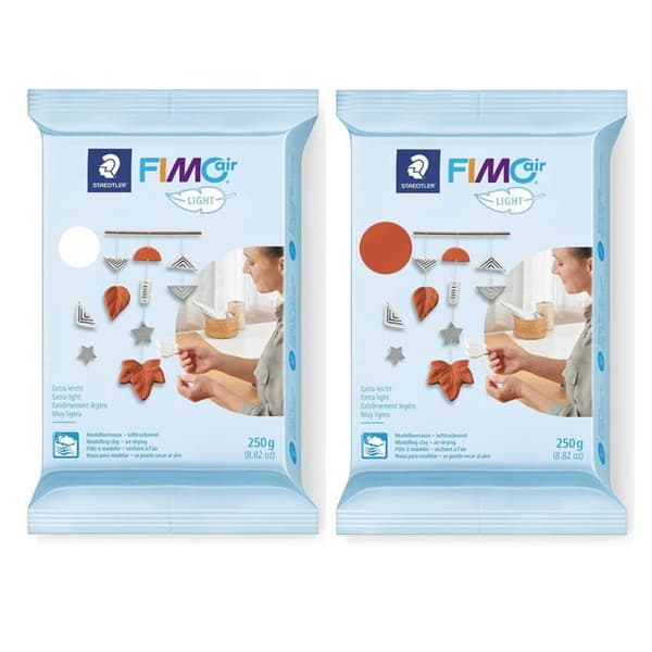 2 Fimo Air Light polymerleror 250 g Vit + Terrakotta