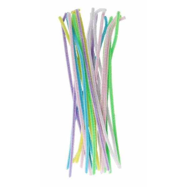 24 pastellfärgade larver 30 cm x 7 mm