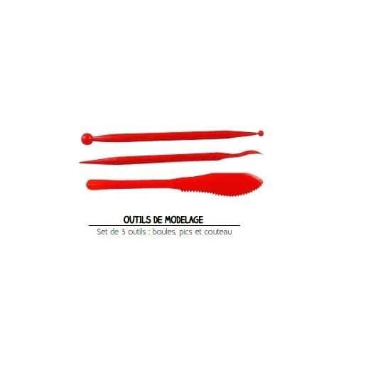 Set med 3 modelleringsverktyg - Längd: 14 cm