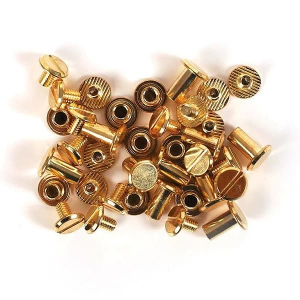Chicago Screw Fasteners - Omärkta - 20 stycken - Metall - Lädereffekt - För läder och polymerlera