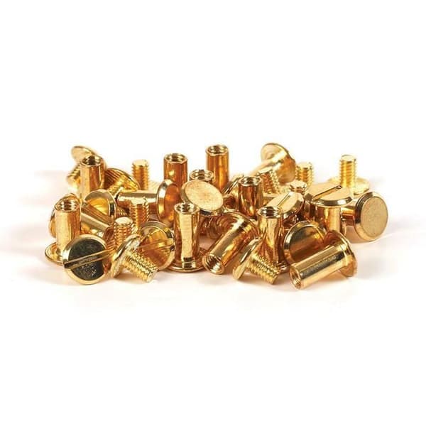 Chicago Screw Fasteners - Omärkta - 20 stycken - Metall - Lädereffekt - För läder och polymerlera