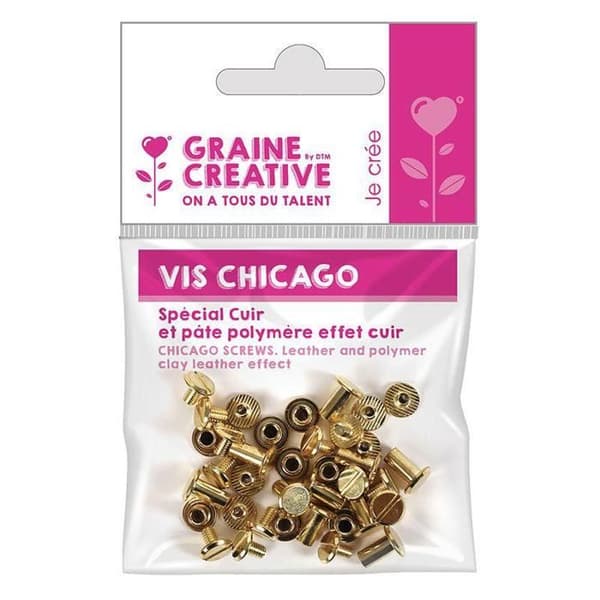 Chicago Screw Fasteners - Omärkta - 20 stycken - Metall - Lädereffekt - För läder och polymerlera