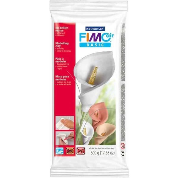 Modelleringslera - FIMO - luft BASIC - Lufttorkande - 97% naturliga material - 500g