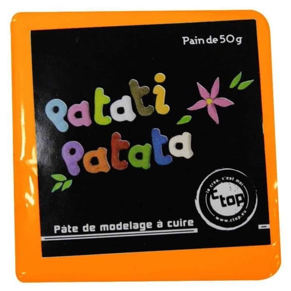 Polymerlera - MegaCrea - Patati Patata - Neonorange - 50 grs - För vuxna från 3 år