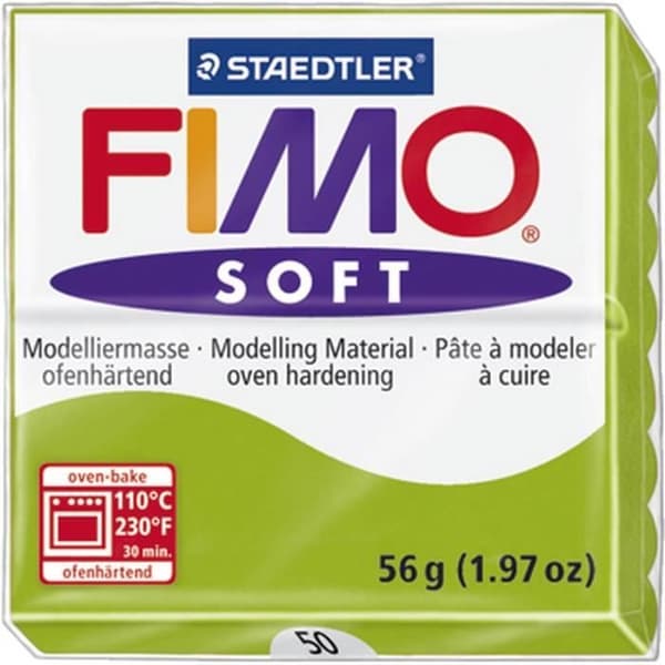 STAEDTLER Fimo Mjuk blockbakning modellera 56 g äppelgrön