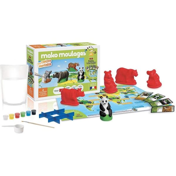 Mako Moulages kreativa kit - Skyddade arter med Bioviva Défis Nature - För barn från 5 år - Tillverkat i Frankrike