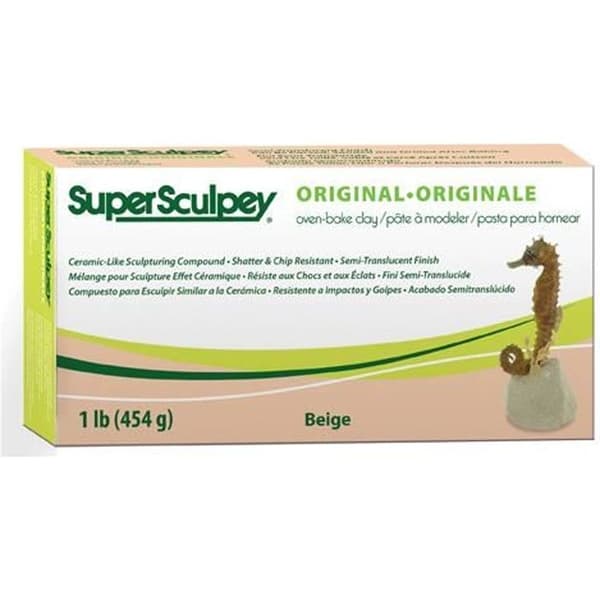Polymerlera - Sculpey - Super Sculpey - Beige - För figurer - Giftfri