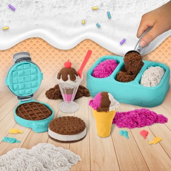 Kinetic Sand Delices Glaces Box - SPIN MASTER - Lätt att forma magisk sand - 454g
