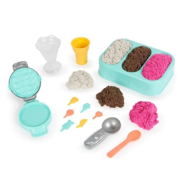 Kinetic Sand Delices Glaces Box - SPIN MASTER - Lätt att forma magisk sand - 454g