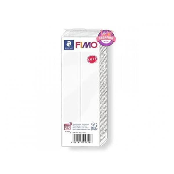 Polymerlera - Fimo - Mjuk - 454g - Vit nr 0 - Lätt att hantera