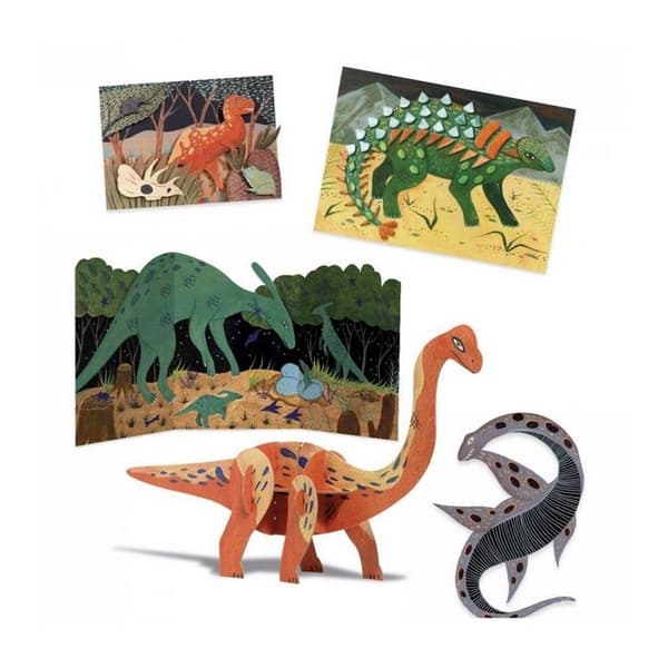 Creative Activities Box - DJECO - Dinosauriernas värld - 6 projekt - Flerfärgad - För barn